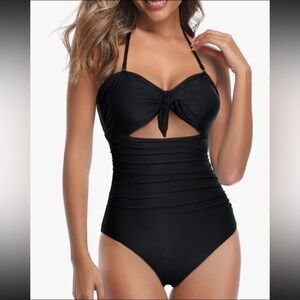 Tempt Me Sexy Cutout One Piece Tummy Control High Waisted Halter NWT M
